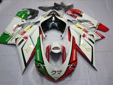 77 Bianco Rosso Verde 2007-2014 Ducati 848 1098 1198 Carena Moto