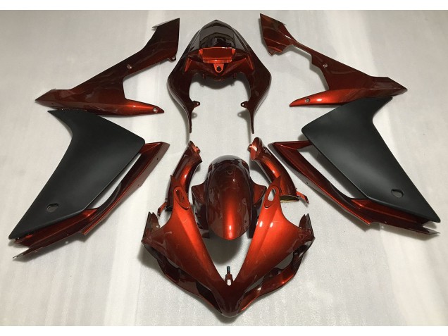 Arancione Scuro Lucido & Nero 2007-2008 Yamaha R1 Carena Moto