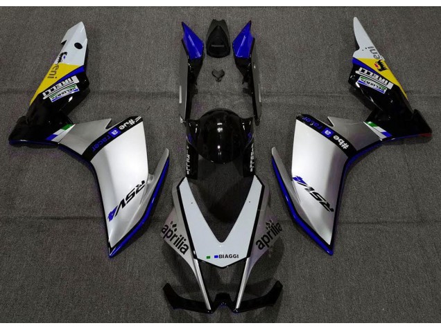 Argento Pirelli & Blu 2010-2015 Aprilia RSV4 1000 Carena Moto