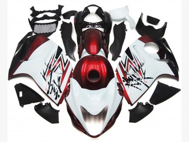 Bianco Lucido Con Rosso Intenso Personalizzato 2008-2020 Suzuki GSXR 1300 Carena Moto