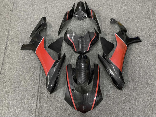 Fibra Di Carbonio & Rosso 2015-2019 Yamaha R1 Carena Moto